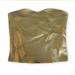 Gold Strapless Women's Top